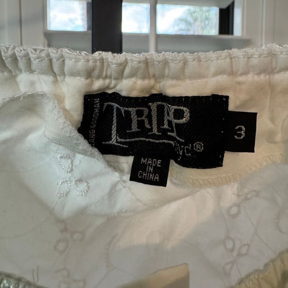 Tripp NYC 3X Cap Sleeve Corset Top White Eyelet Lace Up Renaissance Lolita Y2K - Picture 4 of 8
